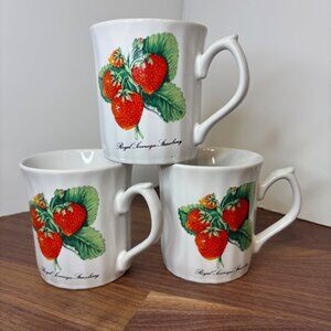 Strawberry Country Fruit Garden Red, Green White Mugs Japan Knights of Elton